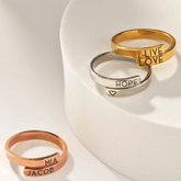 Custom Wrap Around Name Ring – Engraved Stackable Band for Her